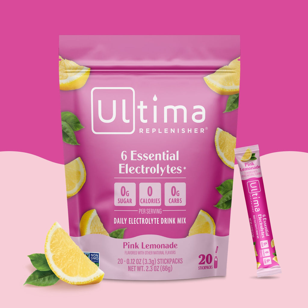Ultima Replenisher Pink Lemonade electrolyte hydration powder 20ct pack